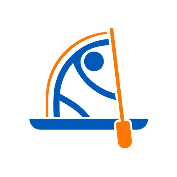 아이콘 Canoeing Flat Icon Vector Illustration — 스톡 벡터