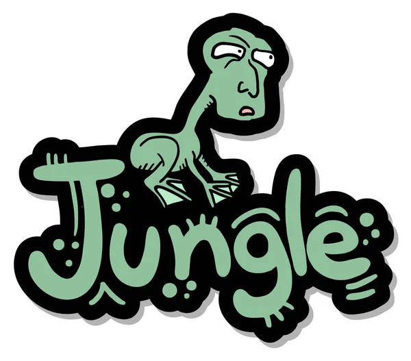 Žabí Vektor Džungle Ilustrace — Stockový vektor
