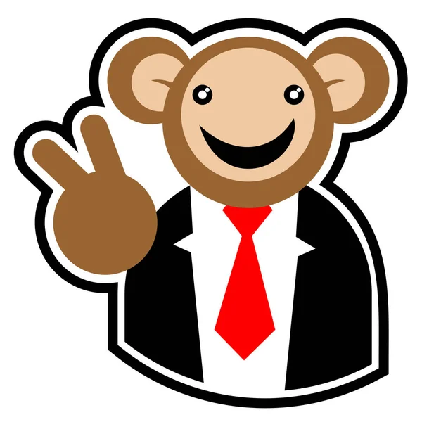 Vector Illustration Businessman Monkey — Stockvektor