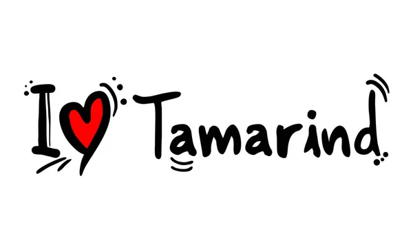 Tamarind Fruta Amor Mensagem Vetor Ilustração — Vetor de Stock