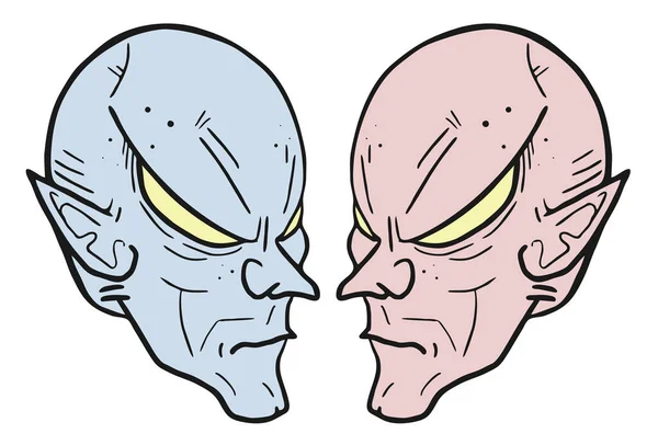 Face Alien Vektor Illustration — Stockvektor