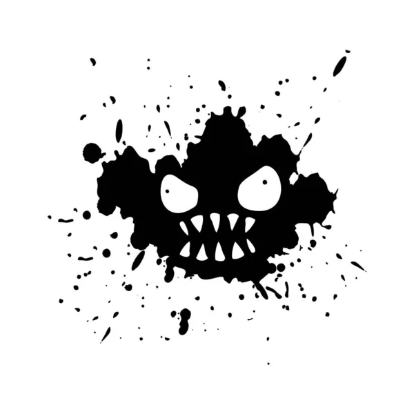 Ilustração de um monstro preto bonito estilo pikachu desenhado à