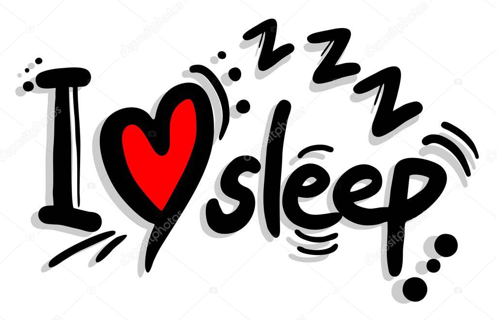 Love sleep vector illustration