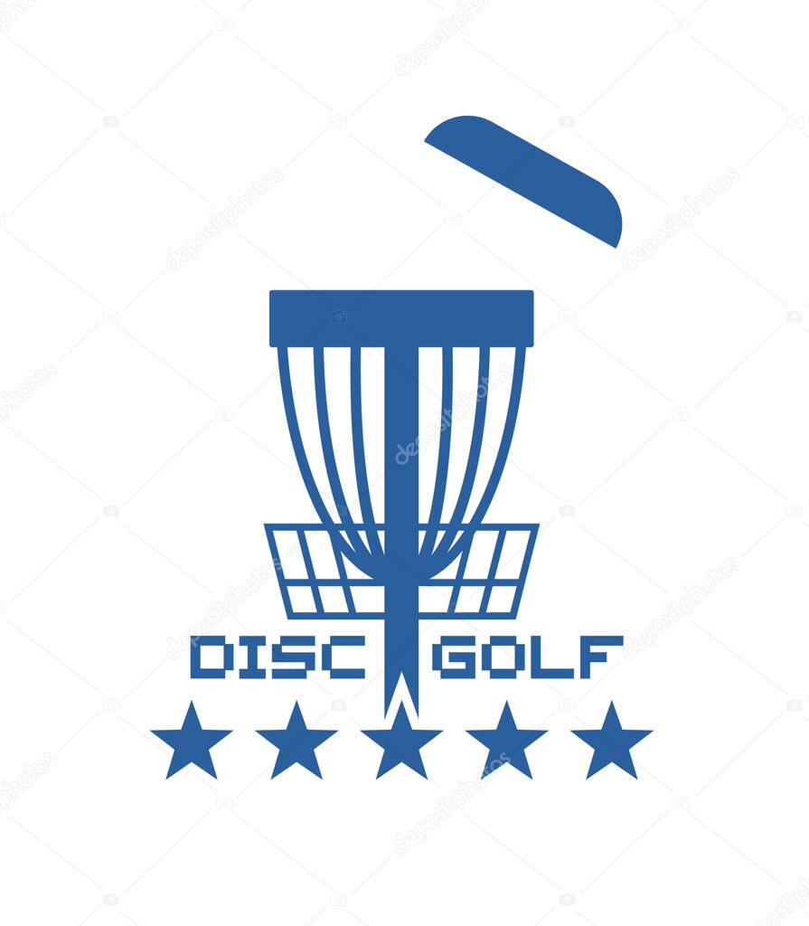 Disc golf sport symbol vector illustration