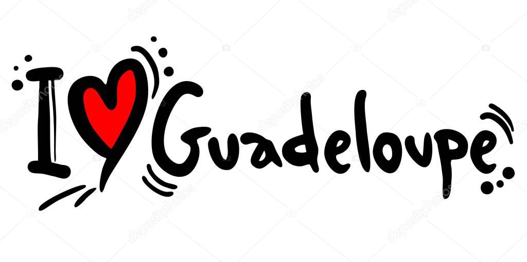 Guadeloupe love vector illustration