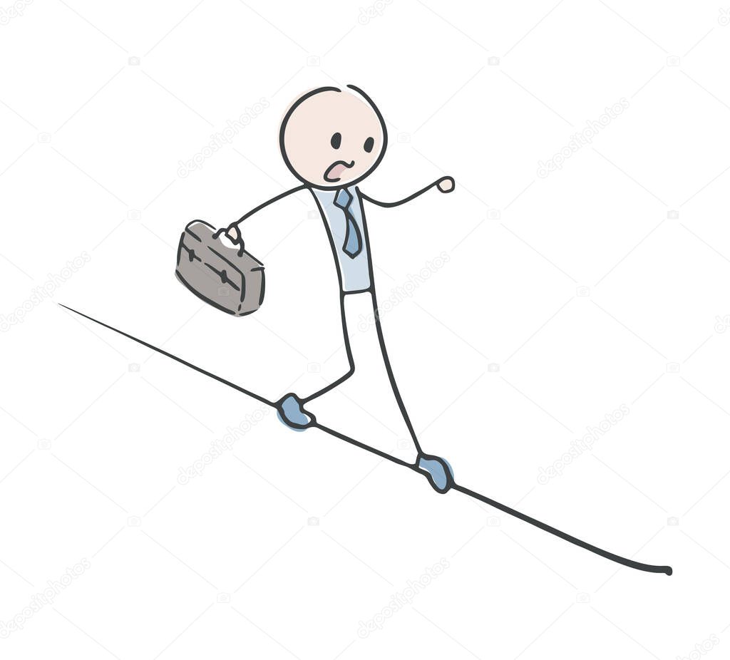 tightrope walker  vector illustration