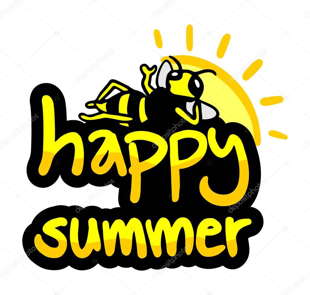 Happy summer vector illustration 