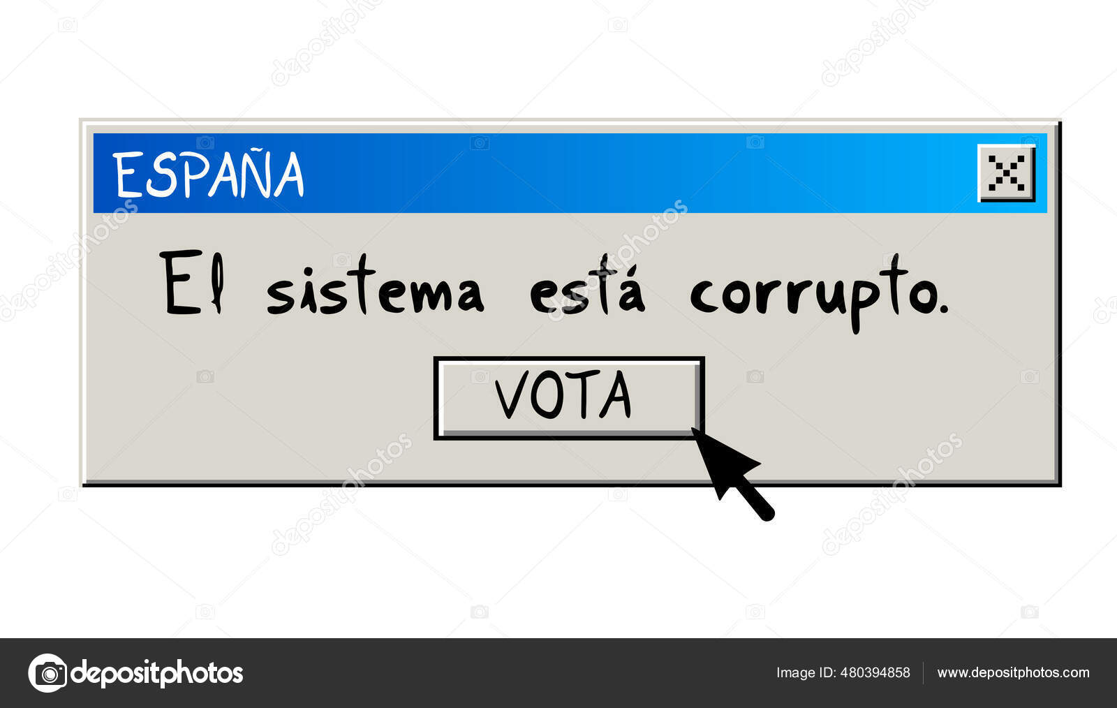 Corrupted System Message Spanish Stock Vector by ©RATOCA 480394858