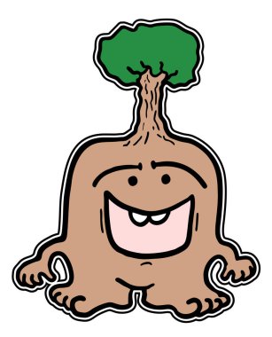 Mutlu ağaç vektör illüstrasyonu