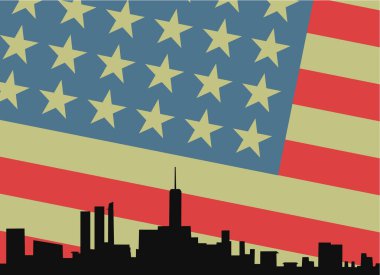 Amerikan şehir vektör illüstrasyonu