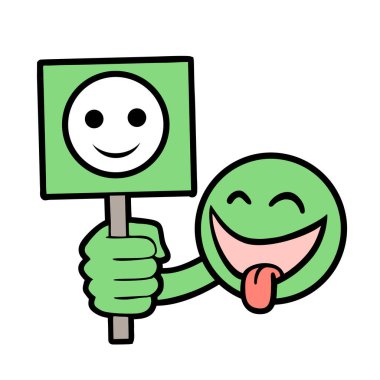 Gülen suratlı komik bir yüz ve afiş