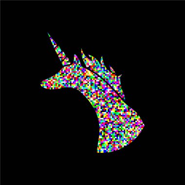 fantezi tek boynuzlu at ikonu vektör çizimi