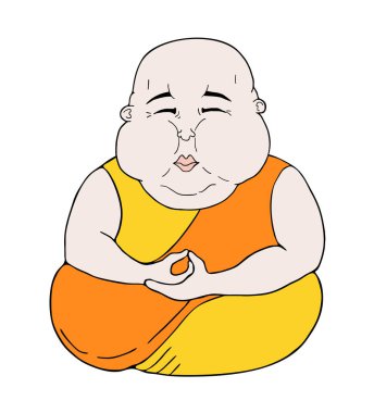 Adam meditasyon çizim vektörü illüstrasyonu