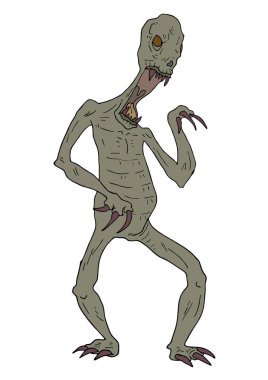 karikatür canavarı vektör çizimi