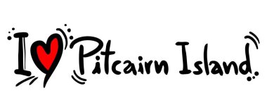 Pitcairn Adası aşk vektörü çizimi