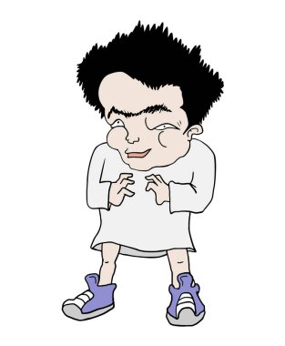 Çirkin adam vektör illüstrasyonunun komik çizimi