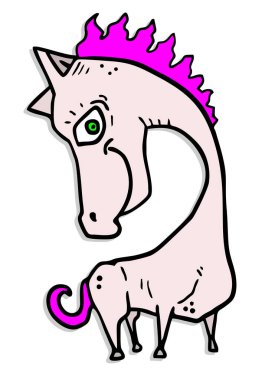 Pembe at vektör çizimi