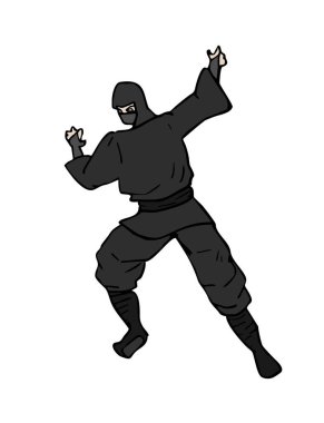 Ninja simgesi vektör illüstrasyonu