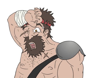 Şaşırmış ifade vektör illüstrasyonu olan adam 