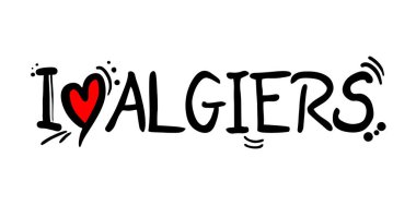 Cezayirliler mesaj vektör illüstrasyonunu severler