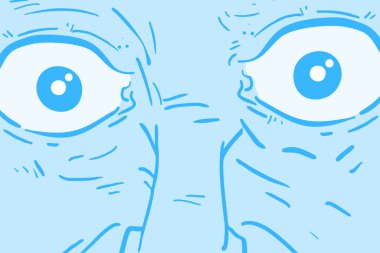 Mavi yüzler vektör illüstrasyonu