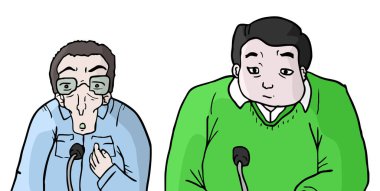 iki muhabir vektör illüstrasyonu