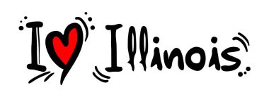 Illinois sevgi vektör illüstrasyonu
