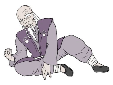 Doğulu yaşlı adam vektör illüstrasyonu