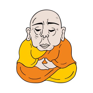 Budist adam vektör illüstrasyonu 