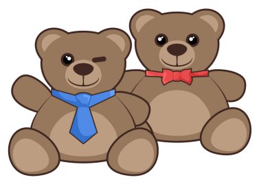 Arkadaşlık ayı vektör illüstrasyonu