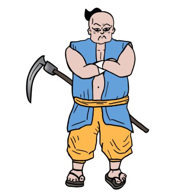 Şişman ninja vektör illüstrasyonu