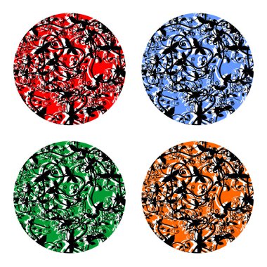 Farklı şekillere sahip soyut geometrik desen