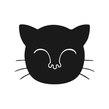 kedi yüz simgesi vektör illüstrasyonu