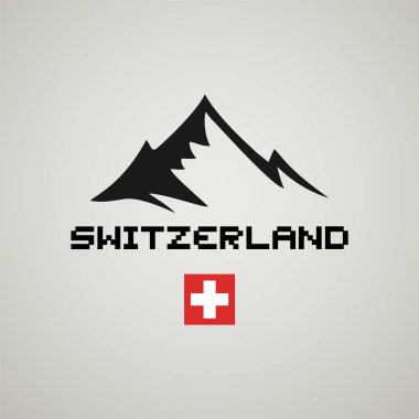 İsviçre dağ sembolü vektör illüstrasyonu