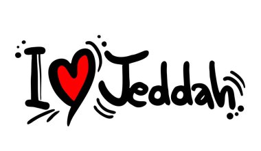 Jeddah aşk vektörü çizimi