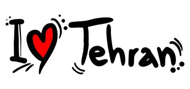 Tahran sevgi vektör illüstrasyonu