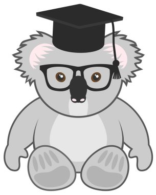 öğrenci koala vektör illüstrasyonu