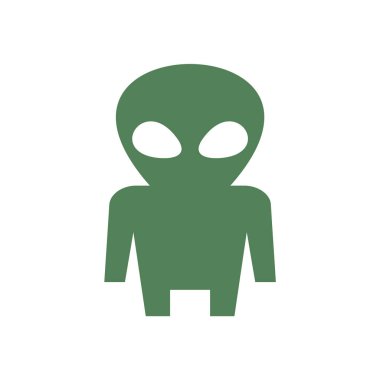 Uzaylı düz simge vektör çizimi