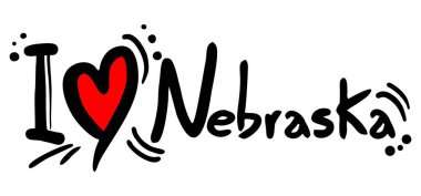 Nebraska vektör illüstrasyonunu seviyor