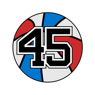 45 numaralı basketbol sembolü.