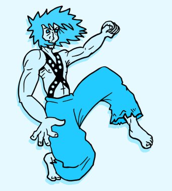 Mavi karakter vektör illüstrasyonu