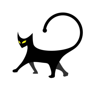 Çıkartmalı kedi çizgi film vektör çizimi