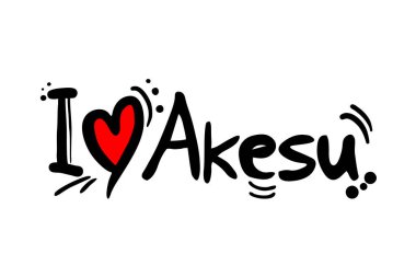 Akesu mesaj vektör illüstrasyonunu seviyor