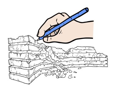 Kırık yapı vektörü çizimi