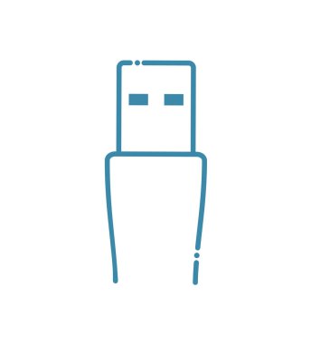 USB düz simge vektör çizimi