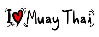Muay thai sevgi vektör illüstrasyonu