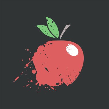 sanat mürekkebi elma çizimi