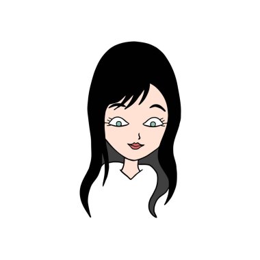 kadın baş vektör illüstrasyonu