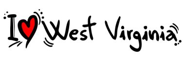 Batı Virginia aşk vektör illüstrasyonu 