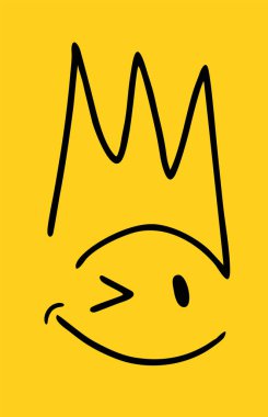 küçük kral gülümseme vektör illüstrasyonu